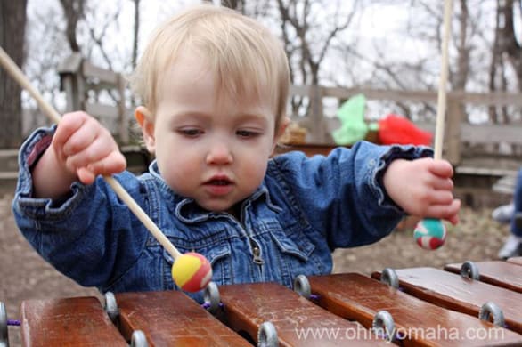 Places to take babies to in Omaha - Fontenelle Forest's Acorn Acres is a natural playscape.