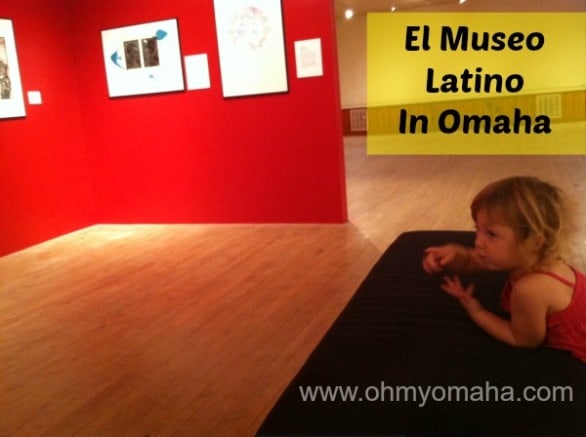 My youngest checks out the exhibition hall at El Museo Latino in Omaha.