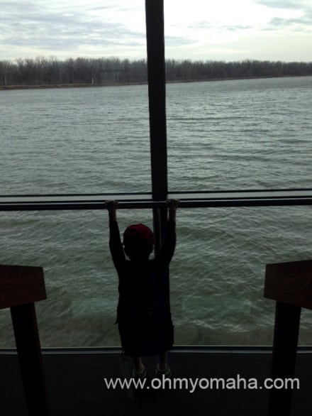 The visitor center sits by - and on top of - the Missouri River.