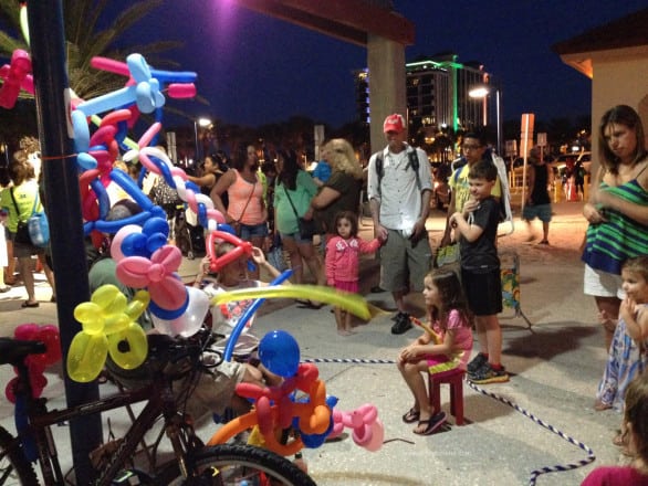 Street performers abound at Sunsets at Pier 60. Bring extra cash or suffer the wrath of tired kids wanting balloon animals.
