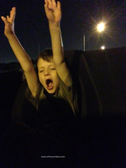 This is Farley on our drive from the airport to our hotel on Thursday night. A Mustang lover is born.