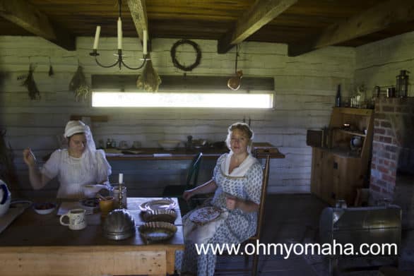Ladies in the kitchen at Fort Atkinson. They'll be the first to tell visitors women weren't allowed in the fort back in the day, though. They're part of the re-enactments to give insight to what life was like outside of the fort.