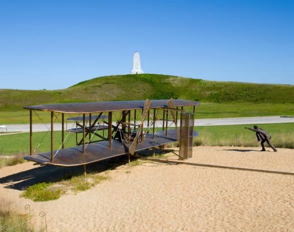 Sculpture at the Wright Brothers National Memorial in Kitty Hawk, North Carolina