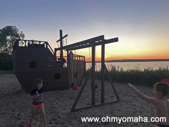 Pirate ship playground at Cherry Tree Inn & Suites in Traverse City