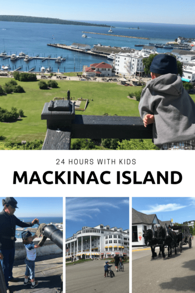 24-hour itinerary for families visiting Mackinac Island in Michigan's Upper Peninsula. Includes activity and dining recommendations. #Michigan #USA #familytravel #triptips
