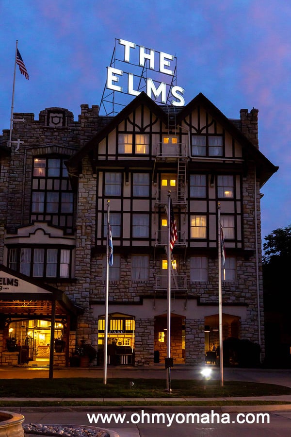 Entrance to The Elms Hotel & Spa in Excelsior Springs, Missouri
