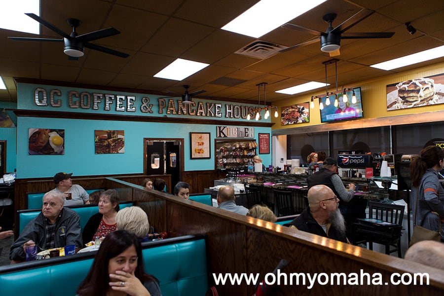 Dining room at QC Coffee and Pancake House in Rock Island, Illinois