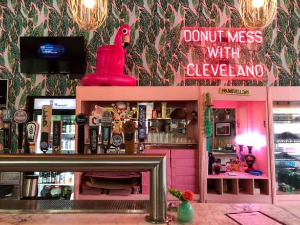 The bar at Brewnuts in Cleveland, Ohio, where you can order a beer to be paired with your donut.