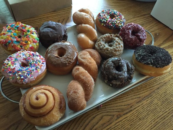 Tray of donuts from Donut Drop in Schaumburg, Illinois