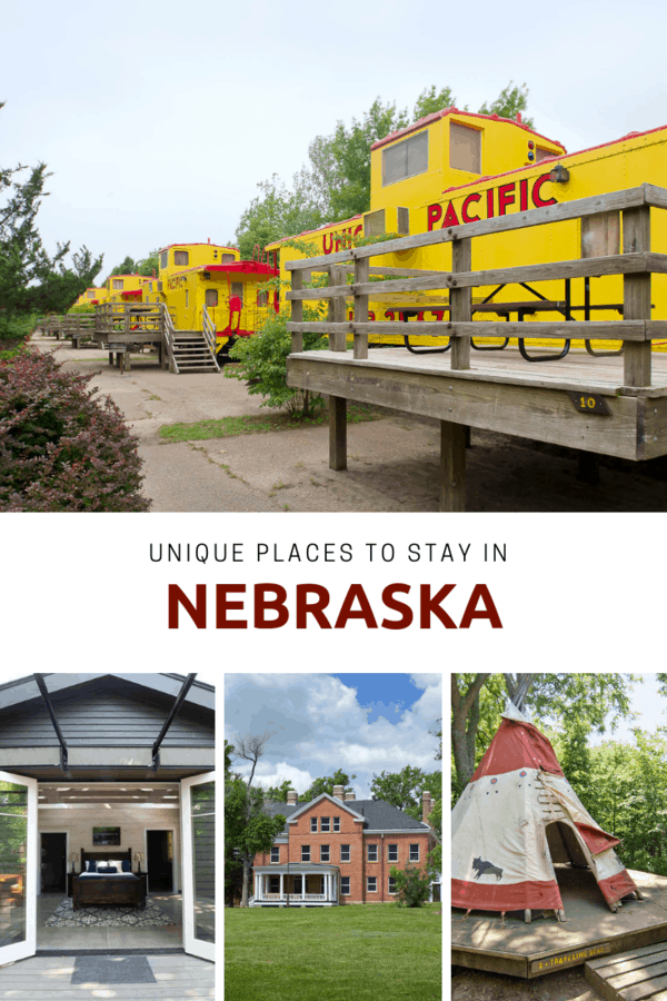 List of incredibly unique overnight experiences in Nebraska - From glamping to sleeping in a corn crib or teepee. If you're traveling through Nebraska and want to find a hotel or lodging that's truly unique, this is the list! #Nebraska #travel