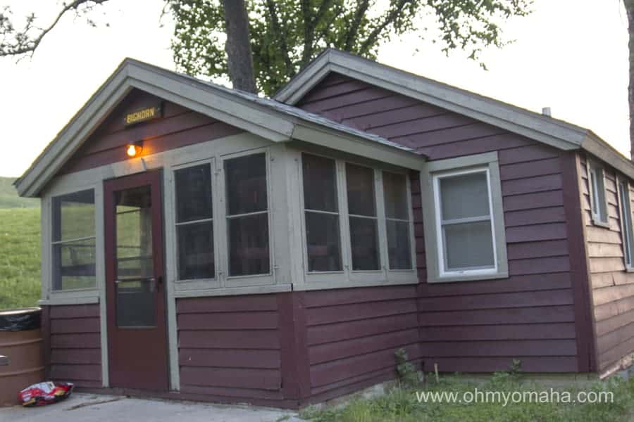 Exterior of a two-bedroom cabin at Chadron State Park in Nebraska