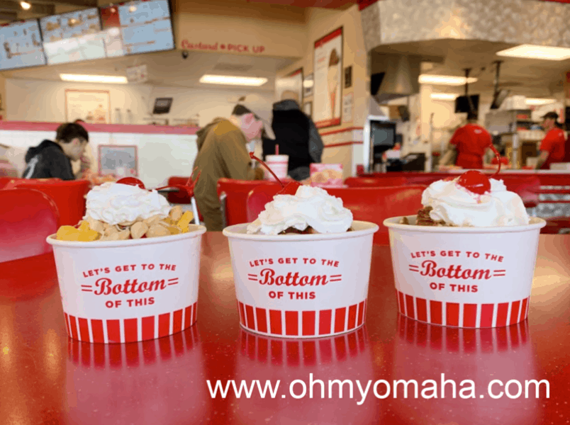 Things to eat at Freddy's - Try any of the Specialty Custards as a sundae. Options include the Hawaiian Delight, Signature Turtle and Chocolate Brownie Delight