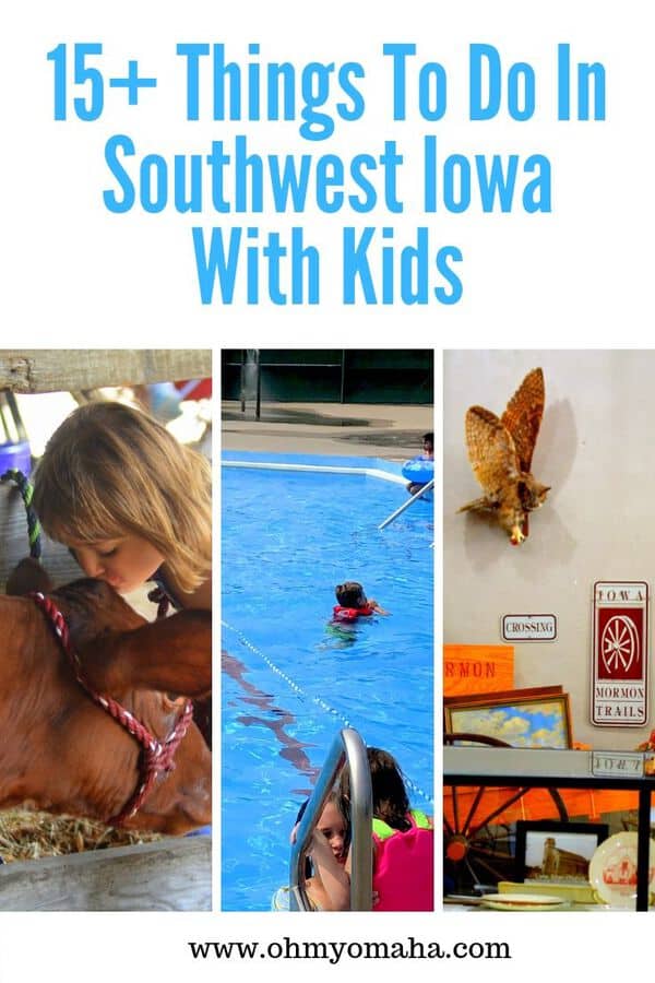 Passing through Iowa on Interstate 80 or planning a trip to southwest Iowa? Here are some kid-friendly and fun places to visit and things to do there! This post covers parks, pools, museums in Pottawattamie County. #familytravel #Iowa #Guide