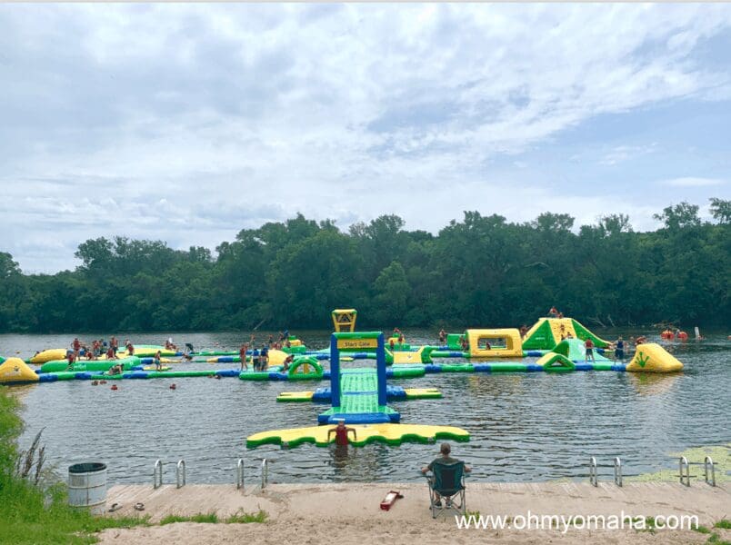 Louisville State Recreation Area floating obstacle course 