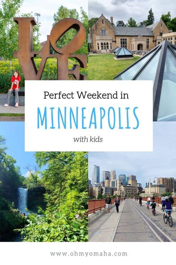 How to spend a perfect weekend in Minneapolis with kids - Here's a 3-day weekend itinerary for Minneapolis with things to do, restaurants to visit, and activities to try. This itinerary is best for summer vacations, and includes a waterfall, Mall of America, ice cream, and the iconic sculpture garden! #MeetMinneapolis #Minneapolis #Minnesota #USA #FamilyTravel