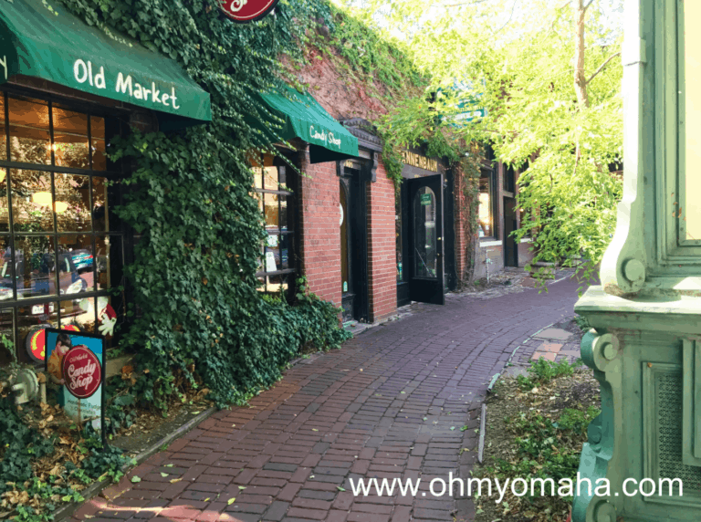 Exterior of Old Market Candy Shop in Omaha, Nebraska
