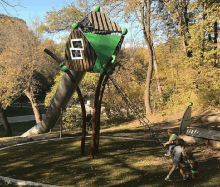 Quirky slide at Hummel Park Omaha