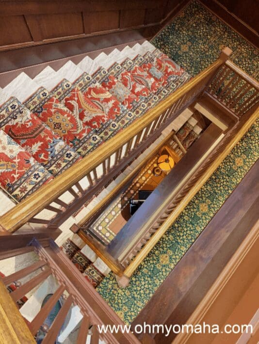 Stairwell at Hotel Pattee in Perry, Iowa