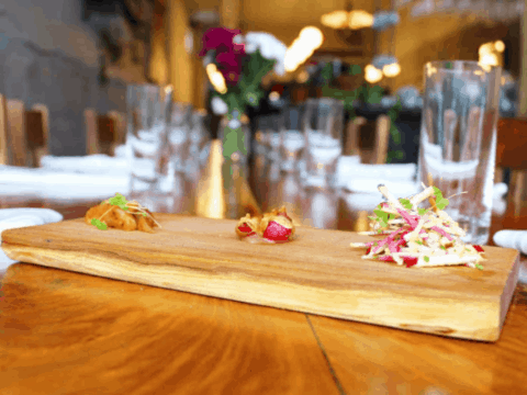 Tray off three spreads at Au Courant Regional Kitchen in Benson