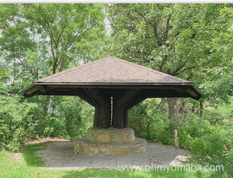 A picnic structure built by the Civilian Conservation Corps in the 1930s or 1940s