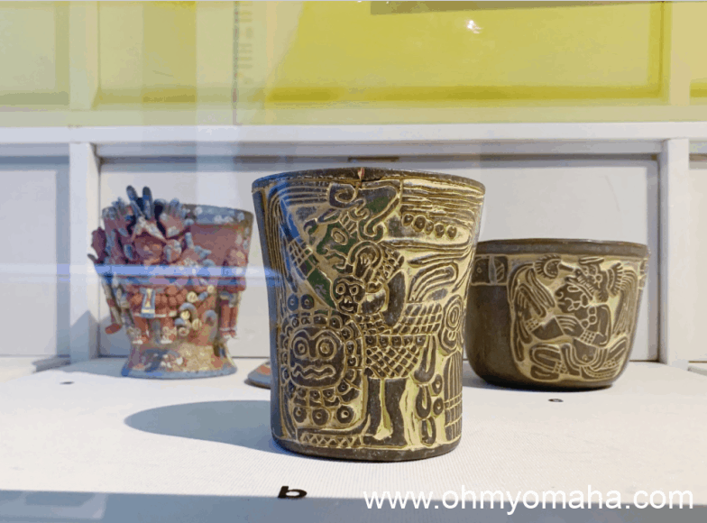 Pottery on display in the permanent collection at El Museo Latino
