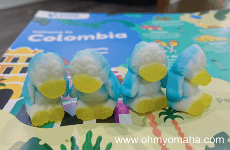 Candy on a map of Colombia