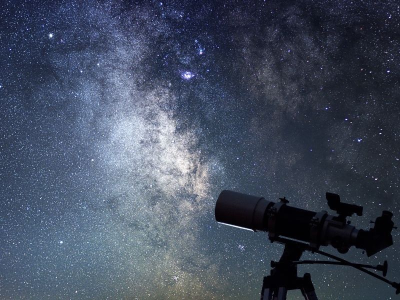 A telescope at night