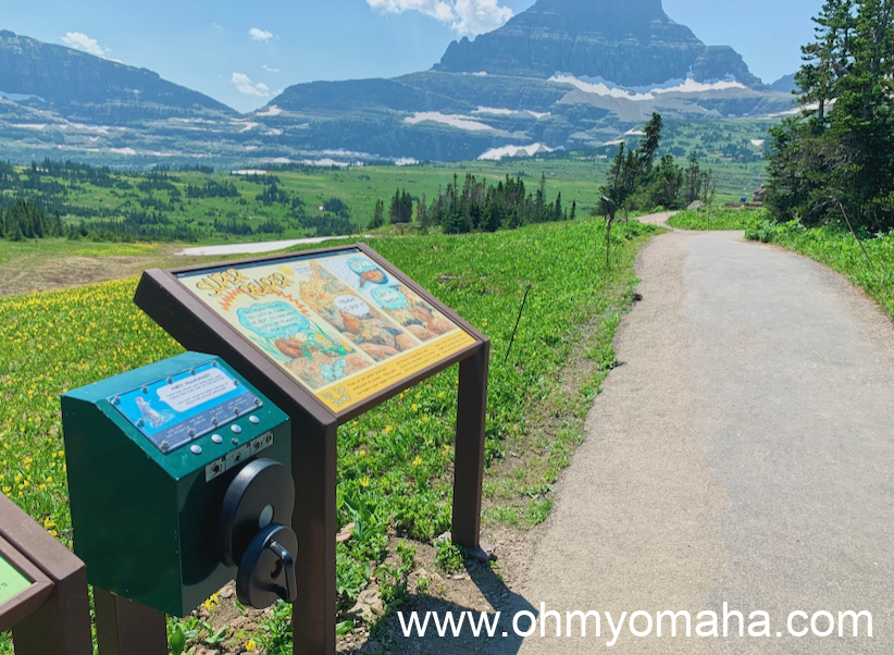 Hand-crank station along the Visitor Center's trail at Logan Pass