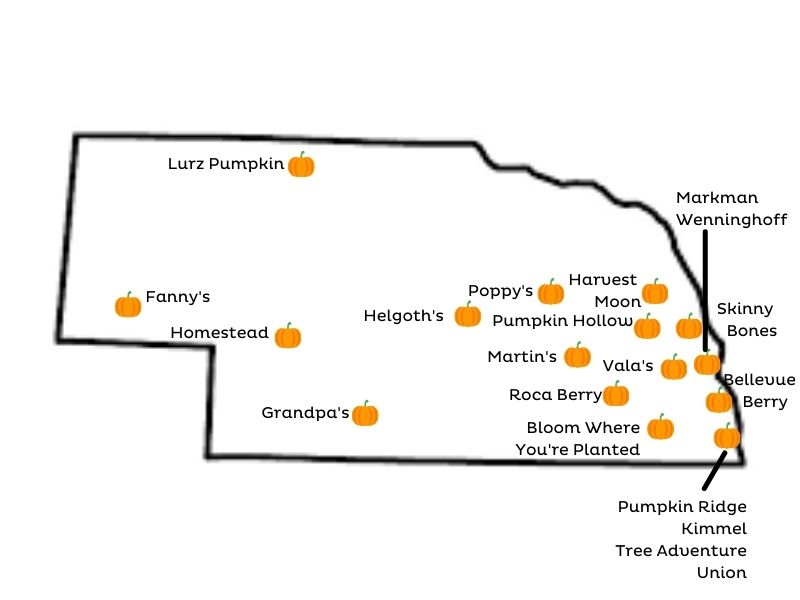Nebraska Pumpkin Patch Map