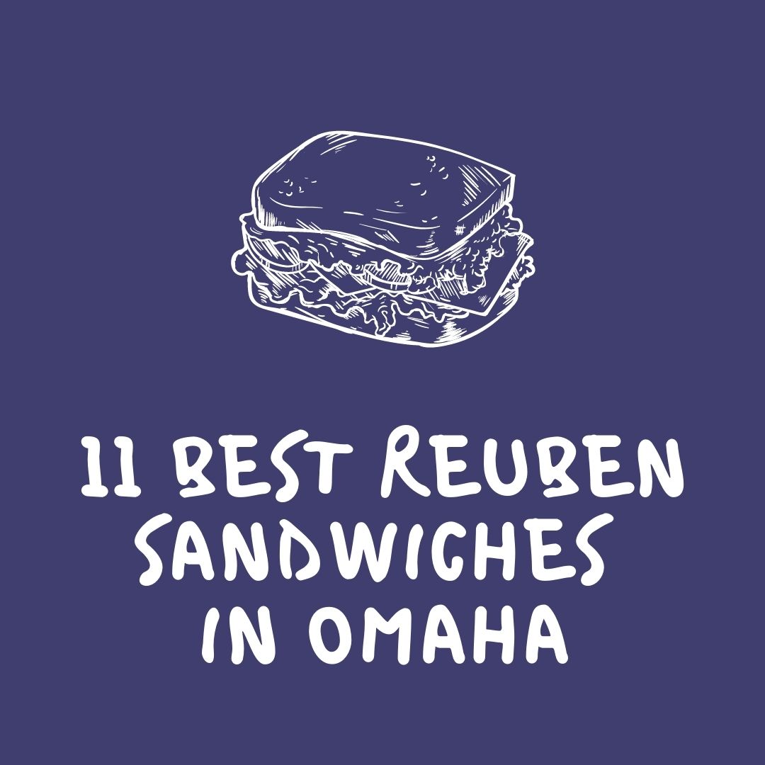 Best Reubens in Omaha button with a graphic of a sandwich