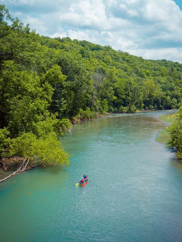 Paddlers on the Ozark National Scenic Riverway