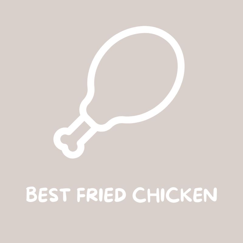 Best fried chicken in Omaha graphic with a chicken drumstick graphic
