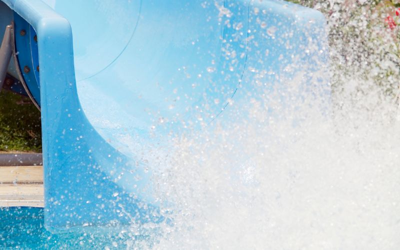 A close-up photo of a water slide