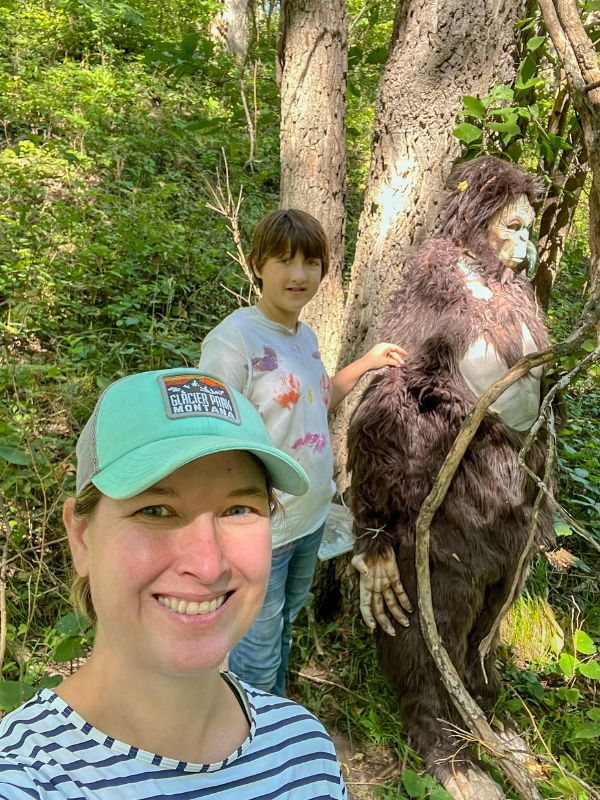 My daughter and I with the Sasquatch at Ponca State Park