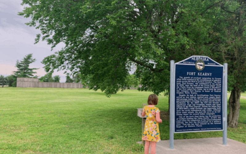 A girl at Fort Kearny State Historical Park