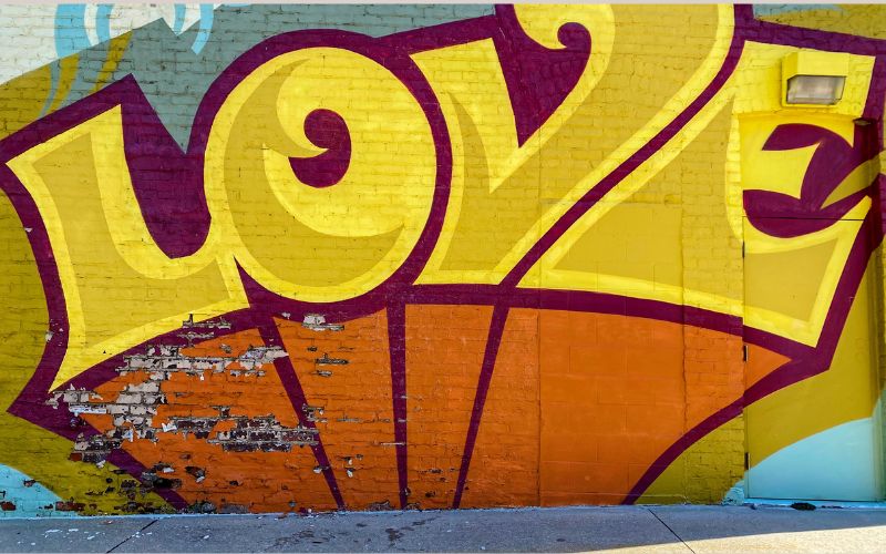 The "Love" mural in North Omaha