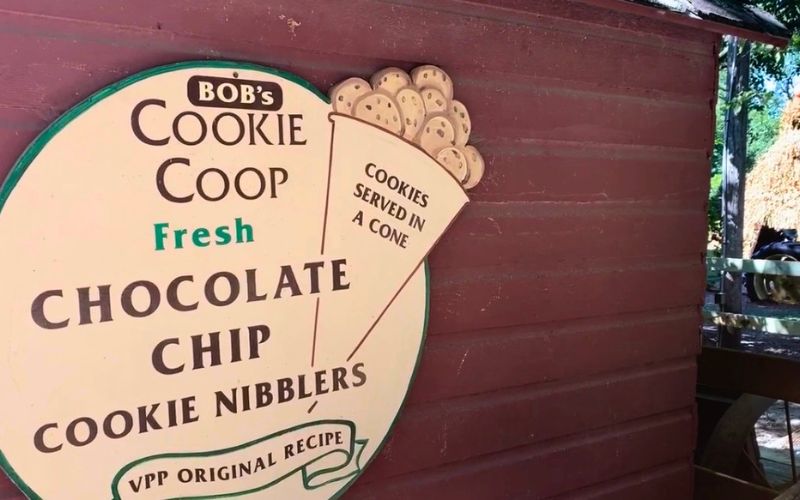 The sign for the Cookie Coop at Vala's Pumpkin Patch in Gretna, Nebraska