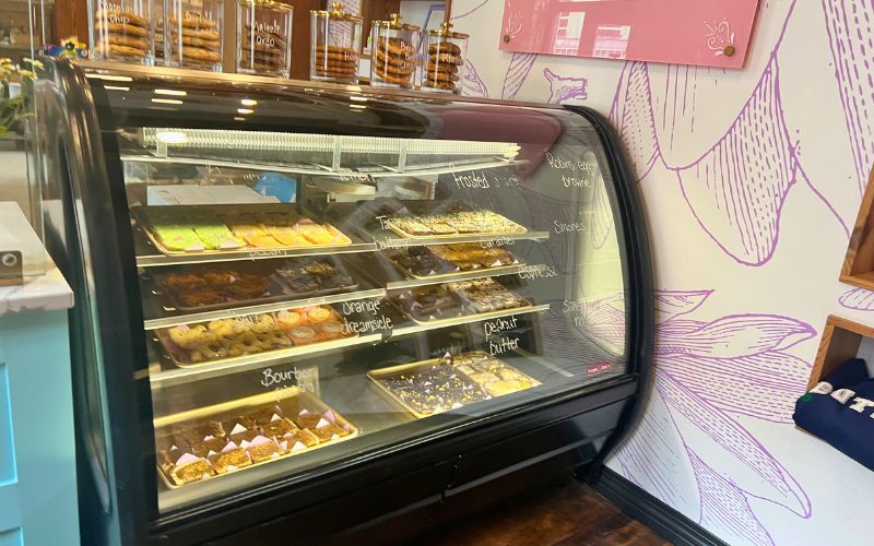 The display case at Sweet Magnolias in Millwork Commons