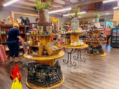 Interior of Ellsworth Crossing, a market in Waterloo, Nebraska that sells items made in Nebraska