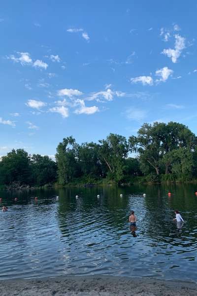 Kids in the lake at Two Rivers State Recreation Area in Waterloo, Nebraska
