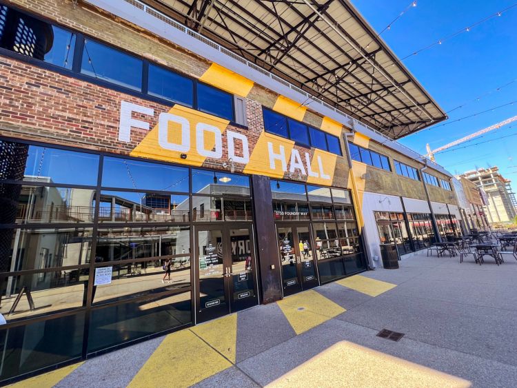 The exterior of the Food Hall at The Foundry in Saint Louis