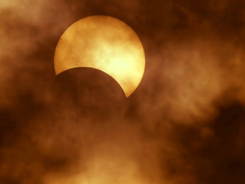 A photo of a partial solar eclipse