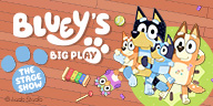 Bluey's Big Play image with Bluey and family