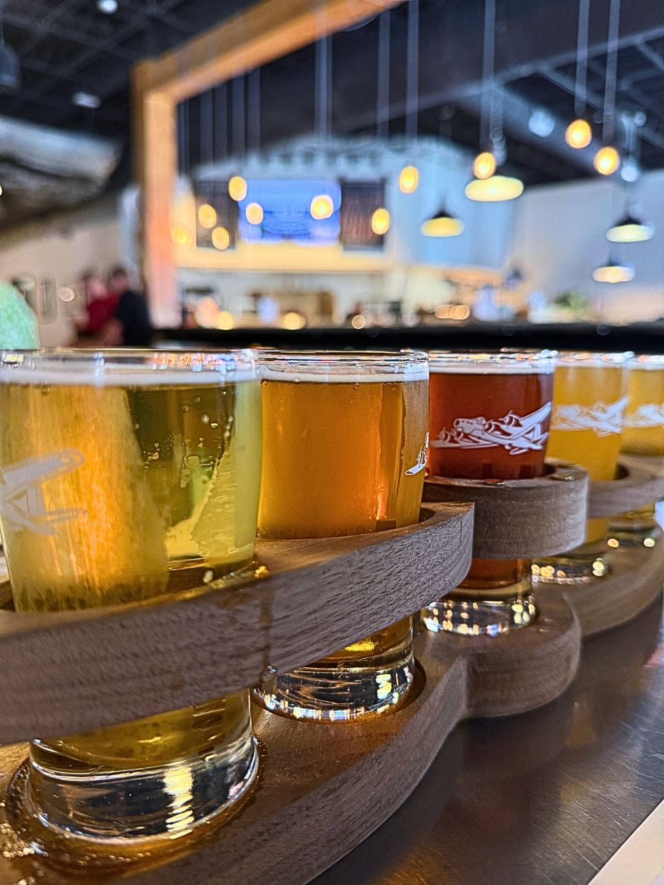 A flight of beer at Flyover Brewing Co. in Scottsbluff, Nebraska