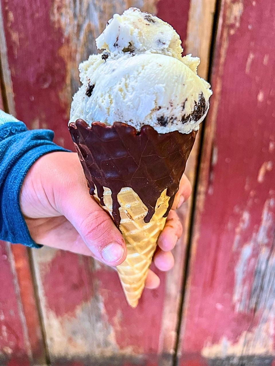 A large ice cream waffle cone at WW Homestead Dairy in Waukon